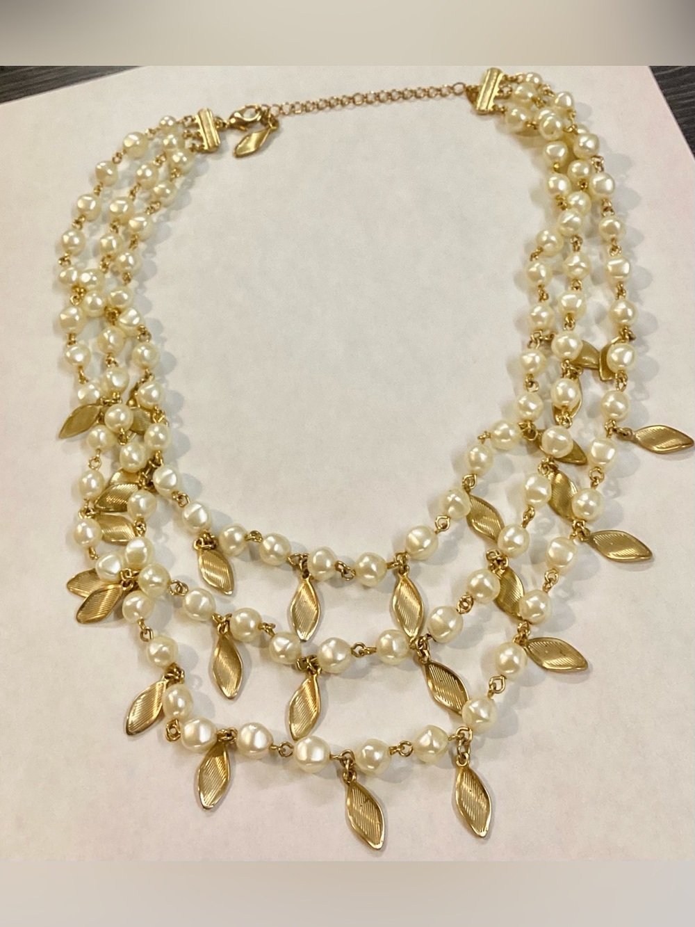 Avon Gold  & Ivory Pearl Three-Strand Necklace 🫖 #cottagecore #teaparties